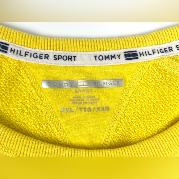 Women’s Cropped Yellow Tommy Hilfiger Sport Sweatshirt Size 2XL - Picture 3 of 4
